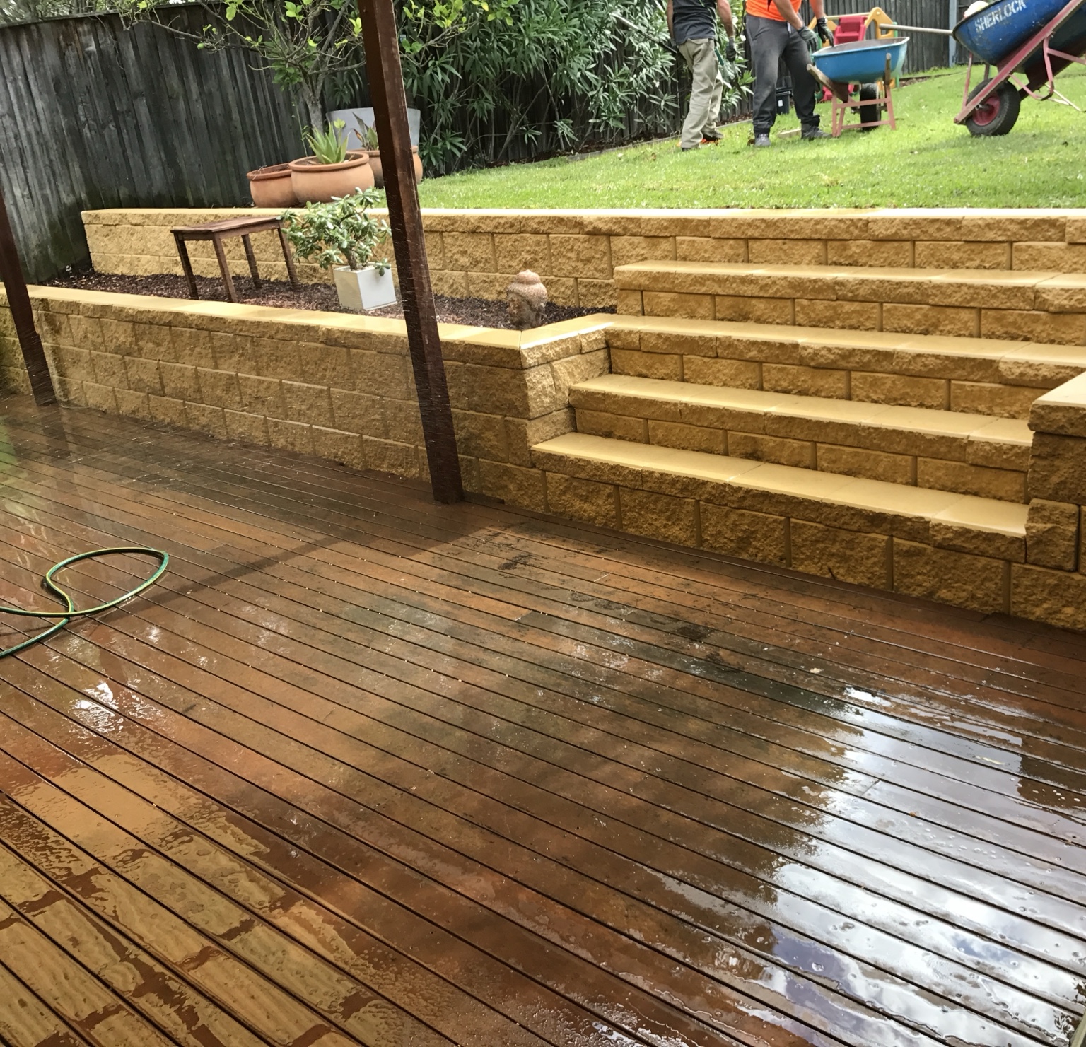 Retaining walls & stair detail