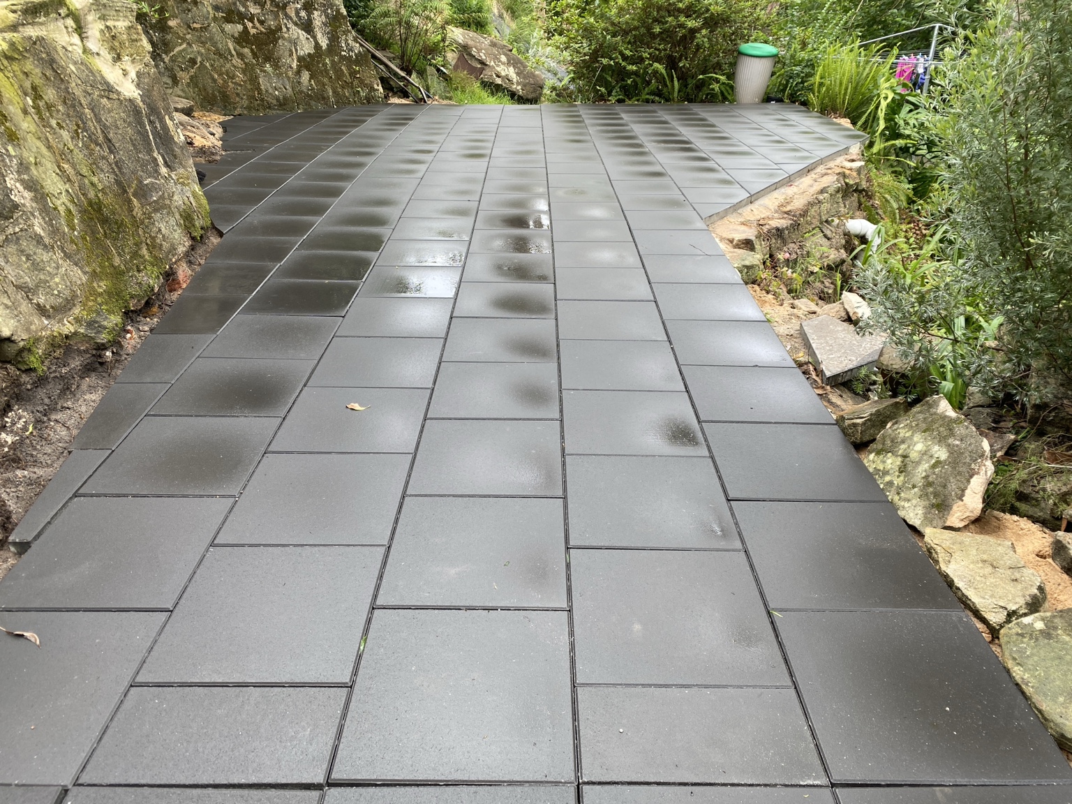 Paved garden terrace